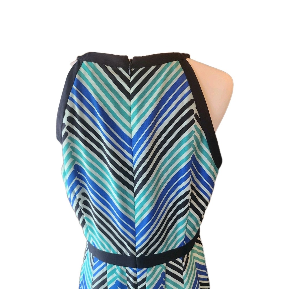 Ann Taylor Maxi Dress Womens 10P Halter Blue Green Black Casual Brunch Party - Picture 5 of 6